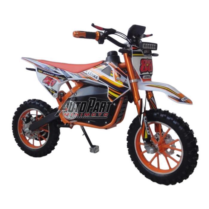 MINI TRAIL LISTRIK - TRAIL MINI ELEKTRIK - MINI TRAIL BATERAI 36V 500W - Biru - Orange