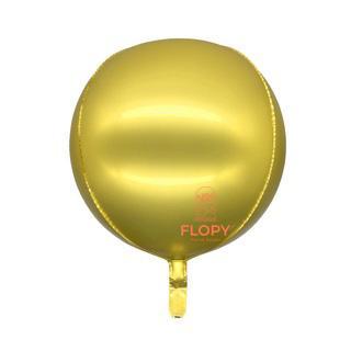 Balon Foil Bentuk Bola Bulat 4D 10 inch 18 inch 22 inch - Gold, 18 inch