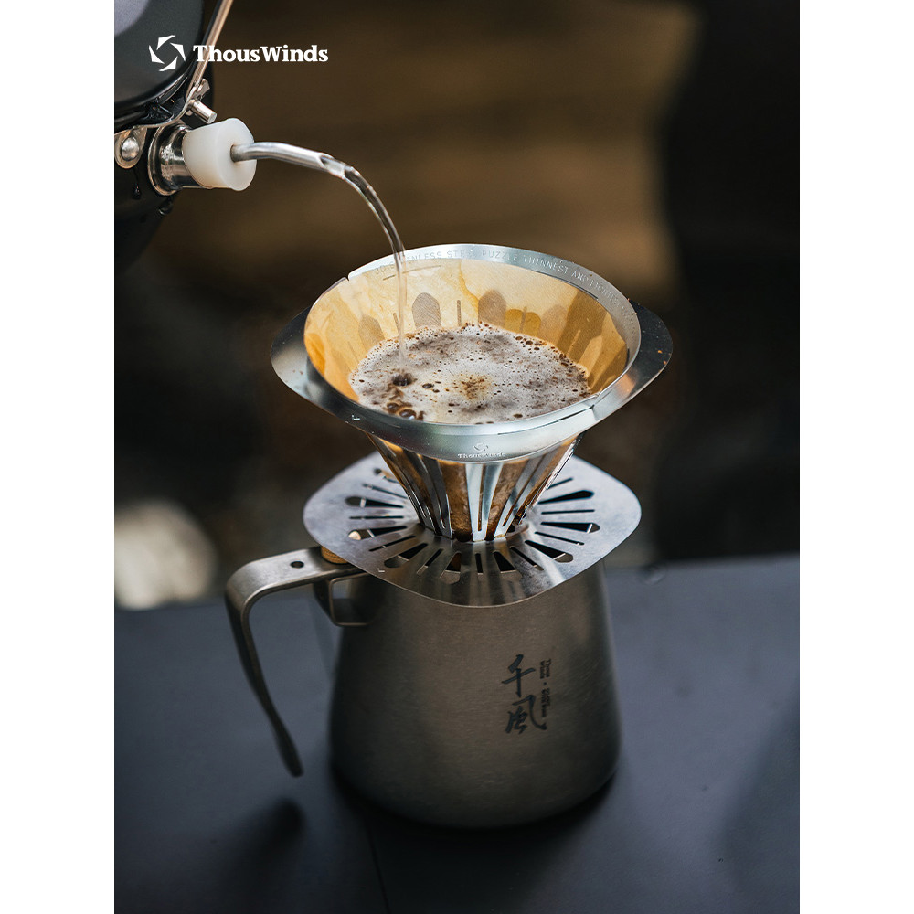 Thous Winds Collapsible Coffee Filter Stainless Steel Portable Camping Coffee Dripper For Hiking, Ca