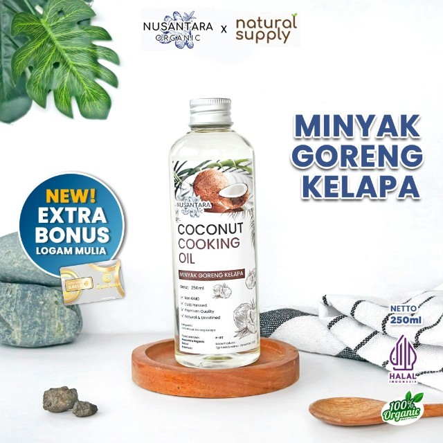 Nusantara Organic Minyak Goreng Kelapa Murni Alami 250 ml  - Natural Supply Offcial Store