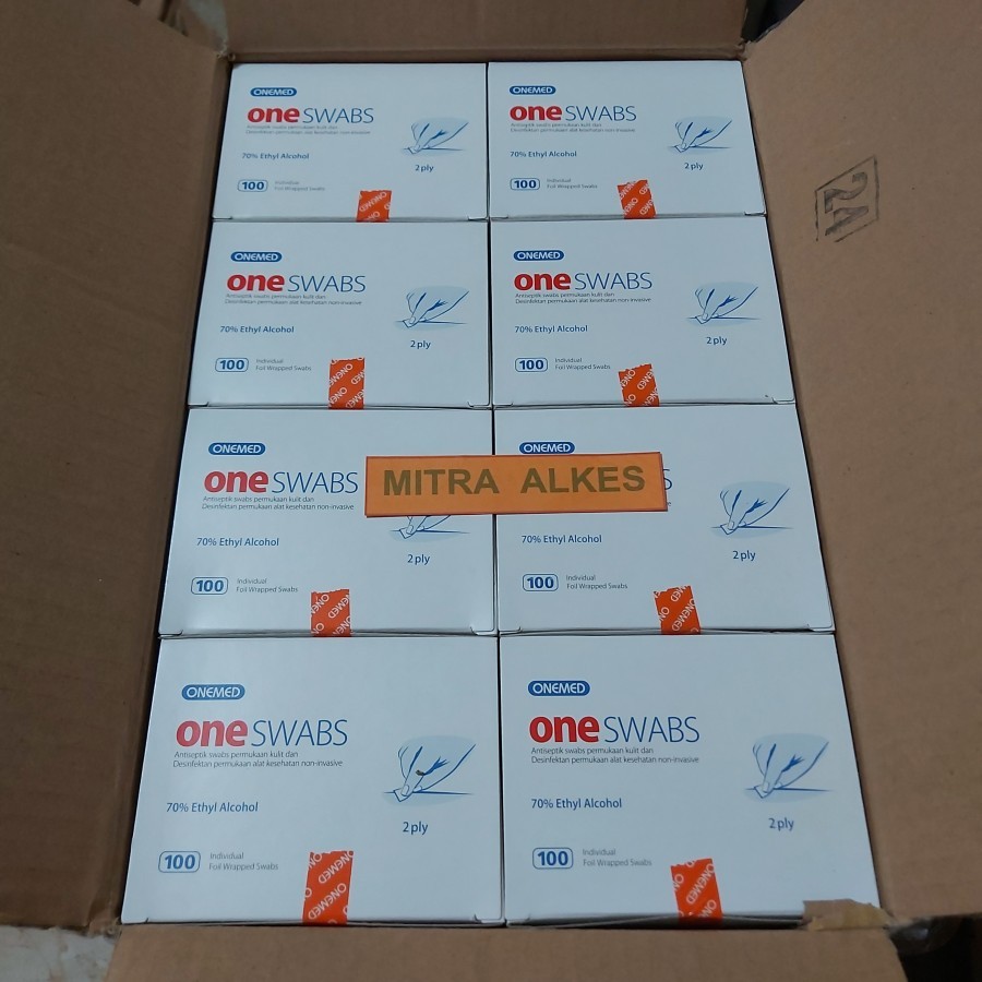 Per Karton - Alkohol Swab ONE MED isi 24 Box. One Swabs ONEMED. Tissue Alkohol Pad / Alkohol Pads On