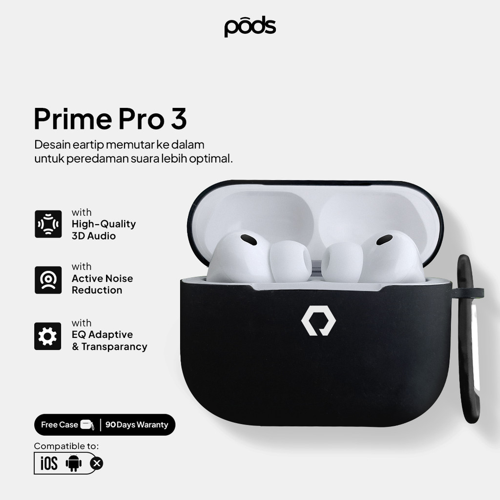 [BEST SELLER] ThePods PRIME Pro Gen 3 ANC 100%  – TWS Bluetooth 5.4 , Earphone Bluetooth ANC , SPATI