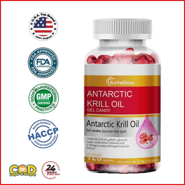AvitaGlow Antarctic Krill Oil  - with Omega-3 EPA, DHA, Astaxanthin and Phospholipids