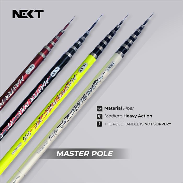 Tegek Pancing Versus Next Master Pole – Bahan Fiber | Bisa untuk Tiang Bendera - Kuning, 700(7m)