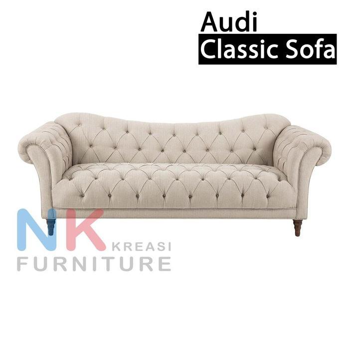 Audi Sofa 3 Dudukan Classic Mewah, Kursi Sofa 3 Seater Modern
