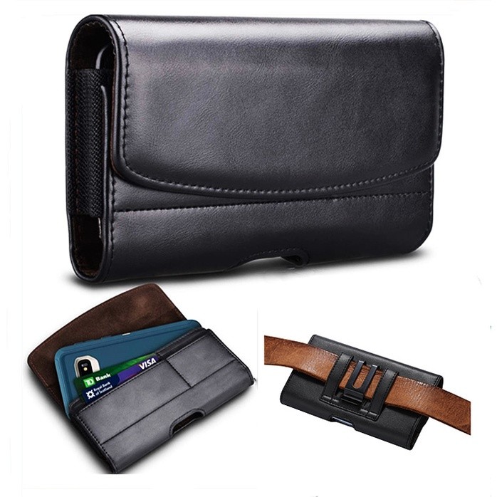Theias|| tas pinggang case hp kulit 5 6 7 inch