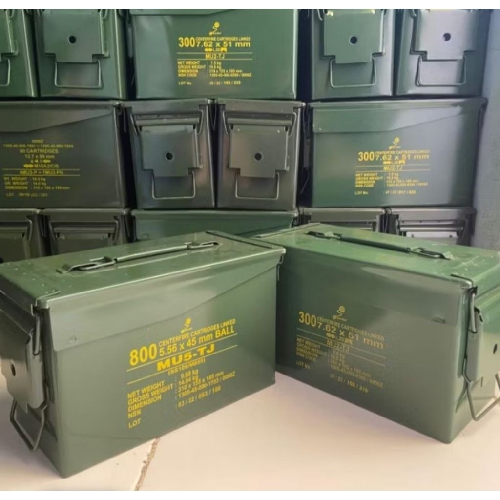 SEMAGOOL (OBRAL) Kotak Munisi Pindad Full Besi/Box Munisi/ Tool Box Penyimpanan Perkakas Pindad Serb