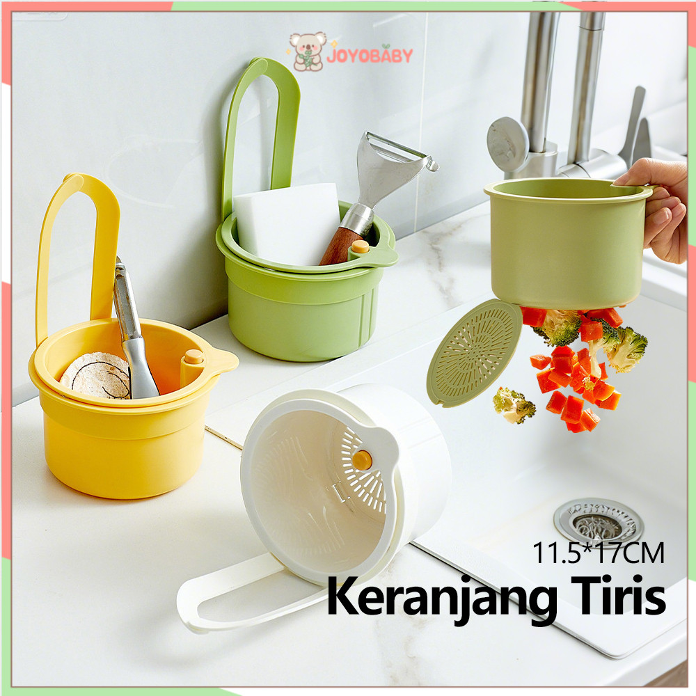 Joyobaby Saringan Gantung Wastafel Dapur Keranjang Penyaring Wastafel Dapur Multifungsi Saringan Was