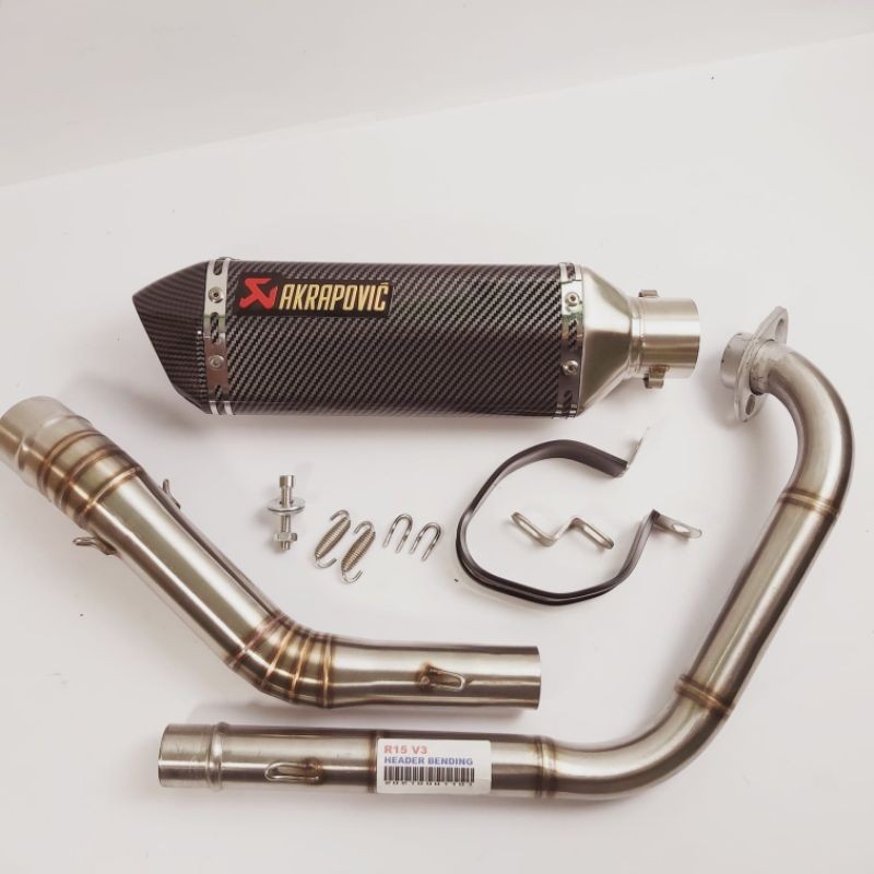KNALPOT Original Import TAIWAN AKRAPOVIC FULL CARBON NGEBAS  FOR XSR155 R15 OLD V2 V3 V4 MT 15 VIXIO