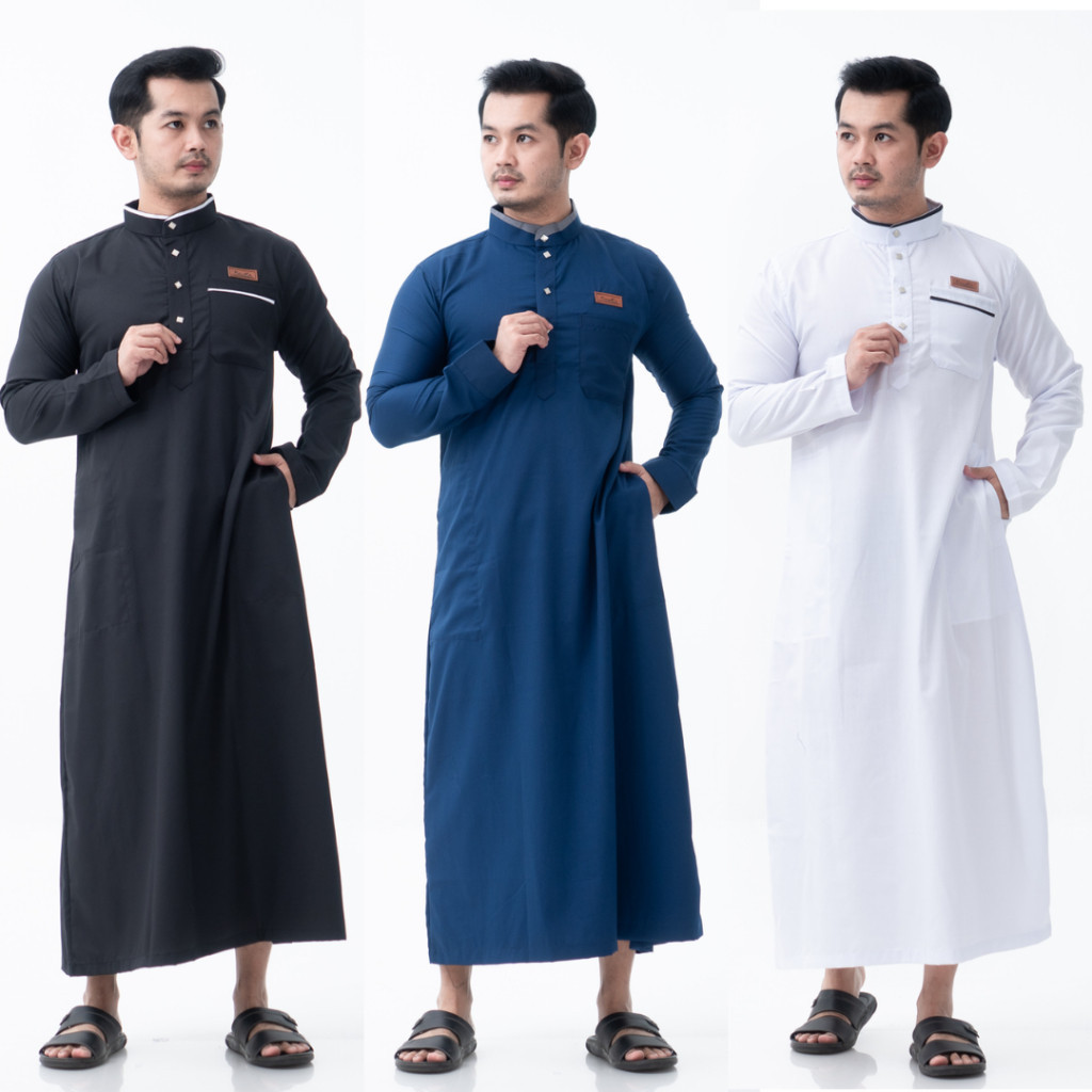 Gamis Pria Premium Warna Putih Model Bodyfit dengan Potongan Reguler untuk Remaja dan Dewasa