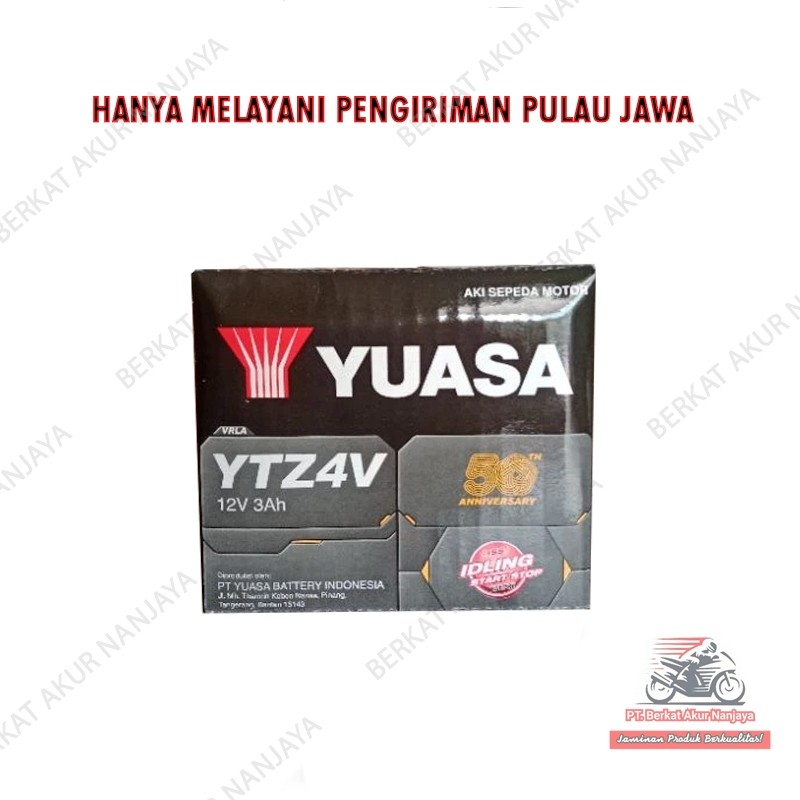 YUASA YTZ4V 12V 3Ah aki motor Honda Beat FI CW CBS, Vario, Scoopy, Spacy, CS1, Supra X 125, Verza, N