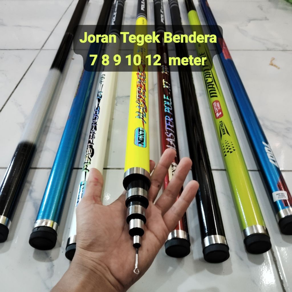 CANDUSHOP Joran Tegek 12 meter 10, 9, 8, 7 Meter Joran Giant Flag Tiang Bendera Majelis Sholawatan U