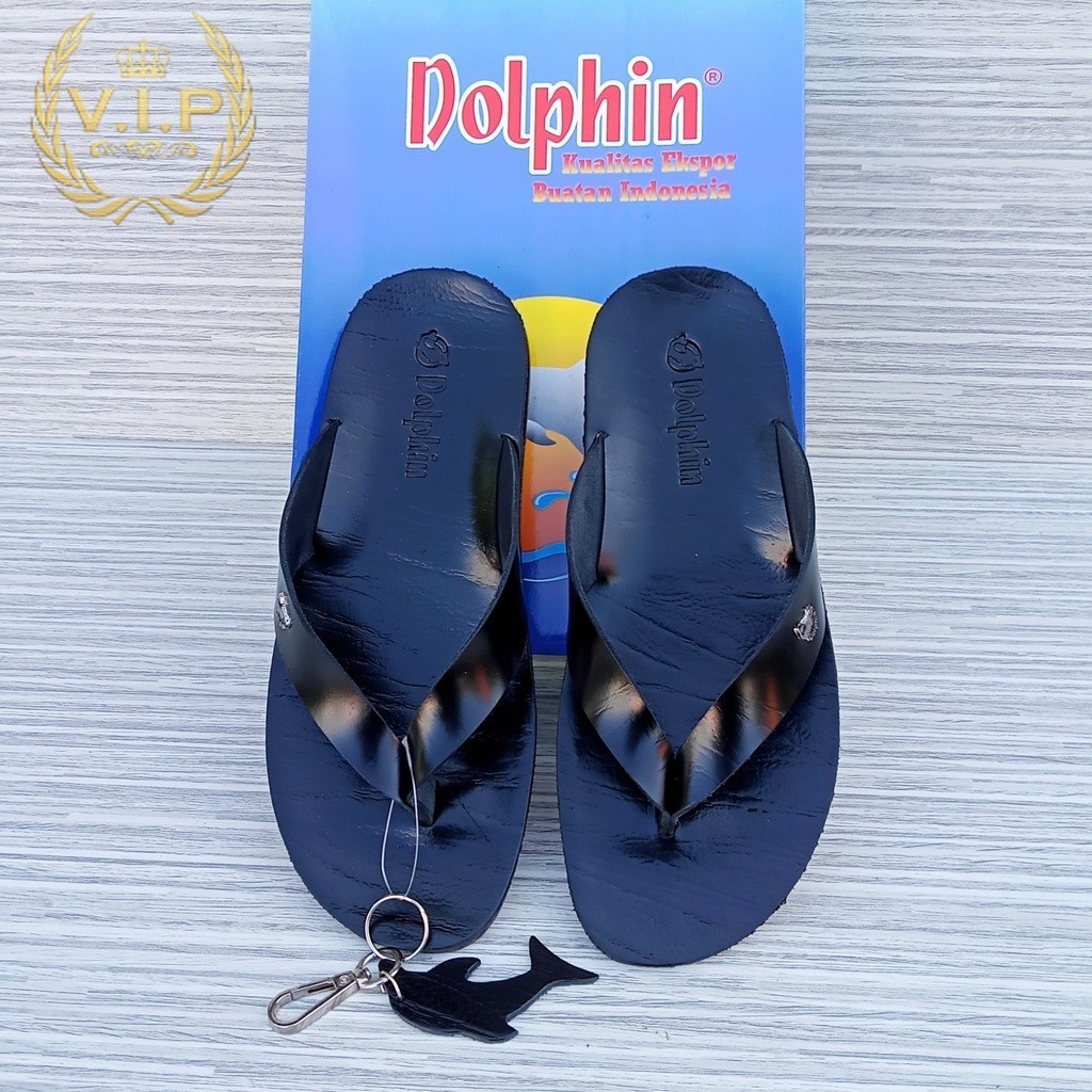 Dolphin sandal jepit pria kulit asli Lyndon sandal kulit pria dolphin original model terbaru