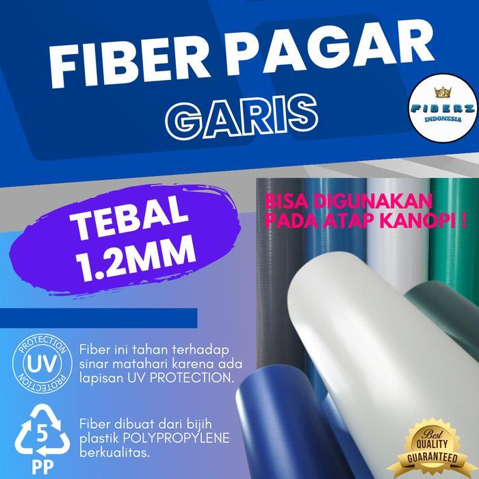 FIBERZ - Fiber Plastik Penutup Pagar GARIS TEBAL 1.2mm Meteran - Biru