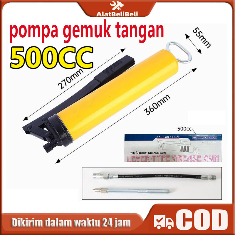 Kualitas Bagus Hand Grease Gun Pompa Pispot Minyak Gemuk 500cc Hand Grease Gun 500cc