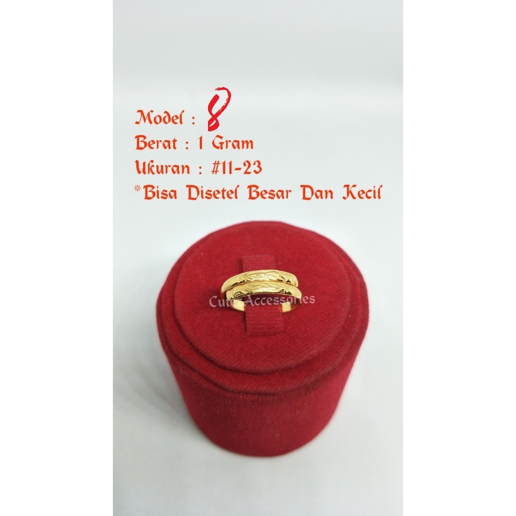 RANUWI Cincin Dewasa Emas Muda Vintage Elegan Pertunangan