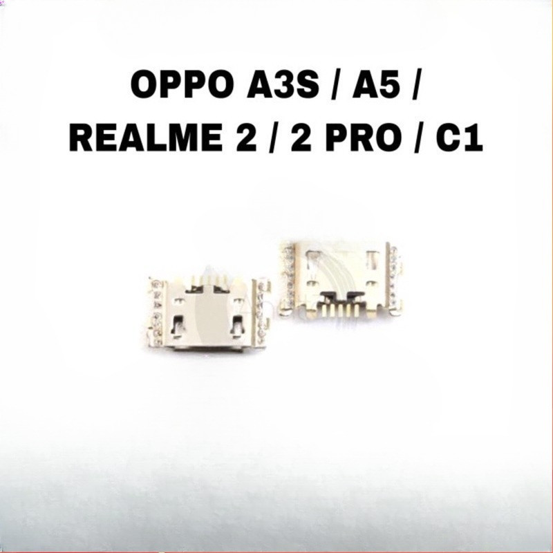 Konektor Cas Socket Charger REALME 2 / OPPO A3S / C1 | Sparepart Charging HP Micro USB Presisi