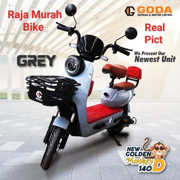 Sepeda Listrik Goda Golden 140D Monkey Sepeda Listrik E Bike Goda 140D - Abu-abu