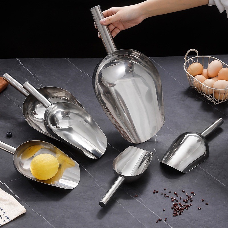 Sendok Sekop Scoop Stainless Steel Es Batu Beras Gula Makanan kering