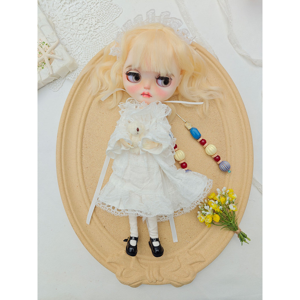 blythe doll clothes Vintage lace white long skirt 28-30cm OB22 OB24 AZONE Blyth doll accessories bly