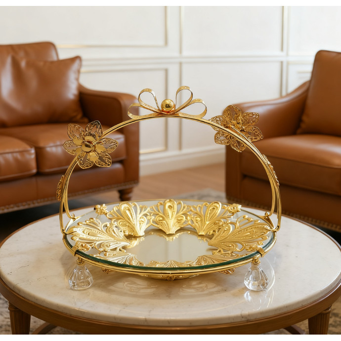 Nampan Buah Kaca Estetik Mewah Untuk/piring Elegant Mewah/piring Buah Kaca/piring Mewah