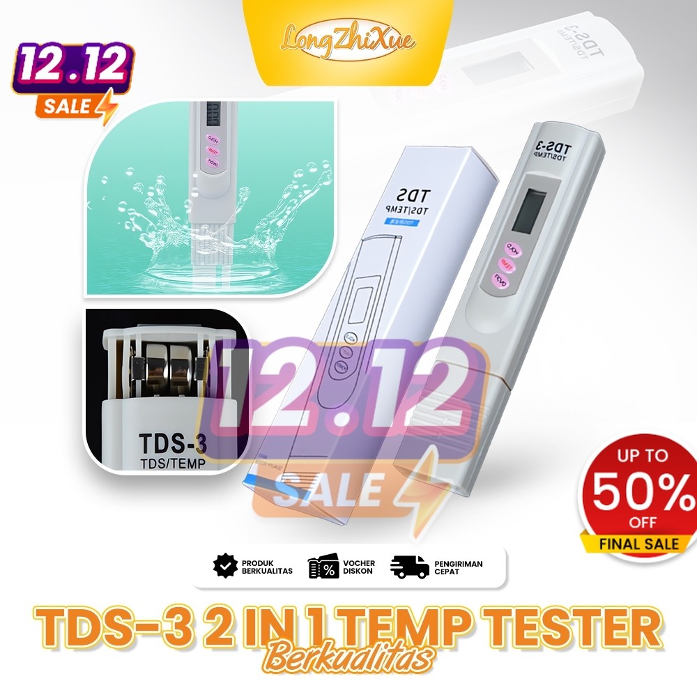 Alat tes air TDS meter pengukur PH pengecek kualitas air alat akuarium Ukur TDS/PH/Suhu/Kekerasan