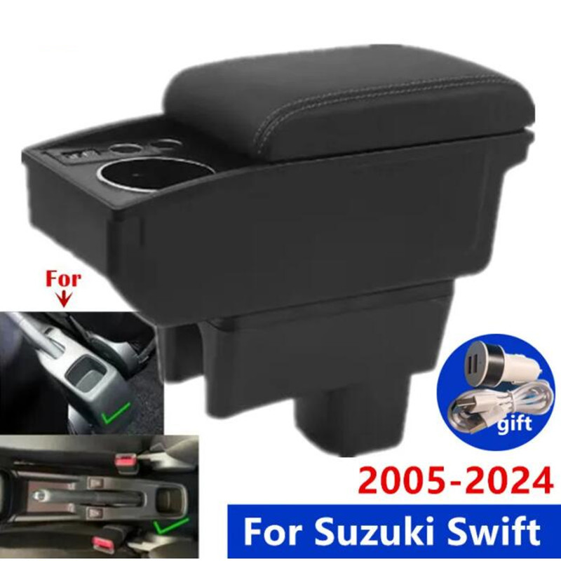 For Suzuki Swift Armrest Box For Suzuki Swift Car Armrest Storage box 2005-2024 Decated Retrofit Int