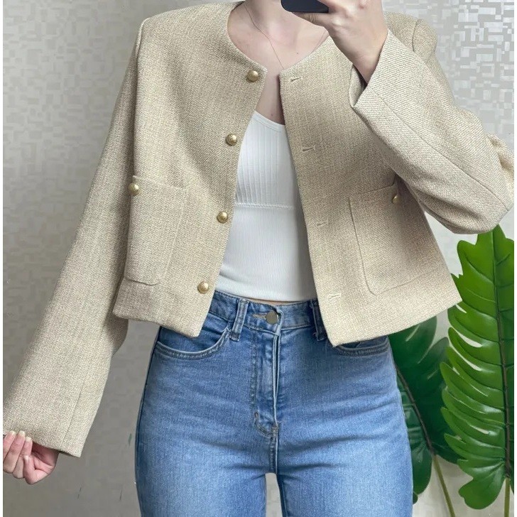 AUDREY BLAZER WANITA KOREA / BLAZER KANTOR WANITA / BLAZER CROP / OUTER WANITA / Outer Crop
