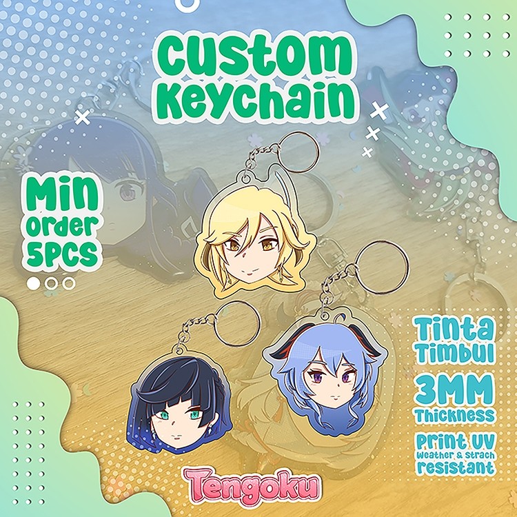 Gantungan Kunci Akrilik Custom Murah - Buat Husbu Waifumu jadi nyata