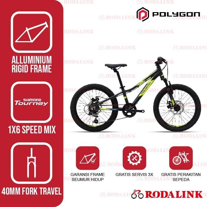 Polygon Sepeda Gunung Anak Mountain Bike Junior Relic 20 – Black