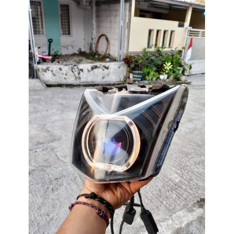 lampu beat injeksi ESP 2015/2013 set biled projector AES gen 1 UK 2.5 inc reflektor lampu depan beat
