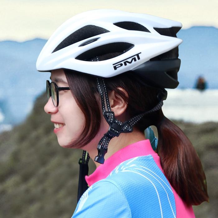 Helm Sepeda Aero MTB Roadbike PMT M12 Matte Rose Blue Black White - Biru