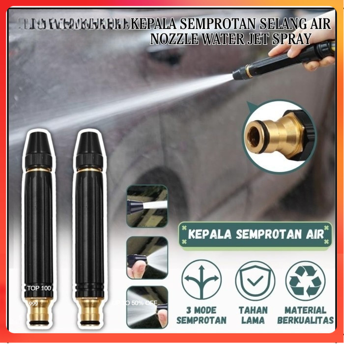 Kepala Semprotan Selang Air Nozzle Water Jet Spray Tekanan Tinggi Multifungsi