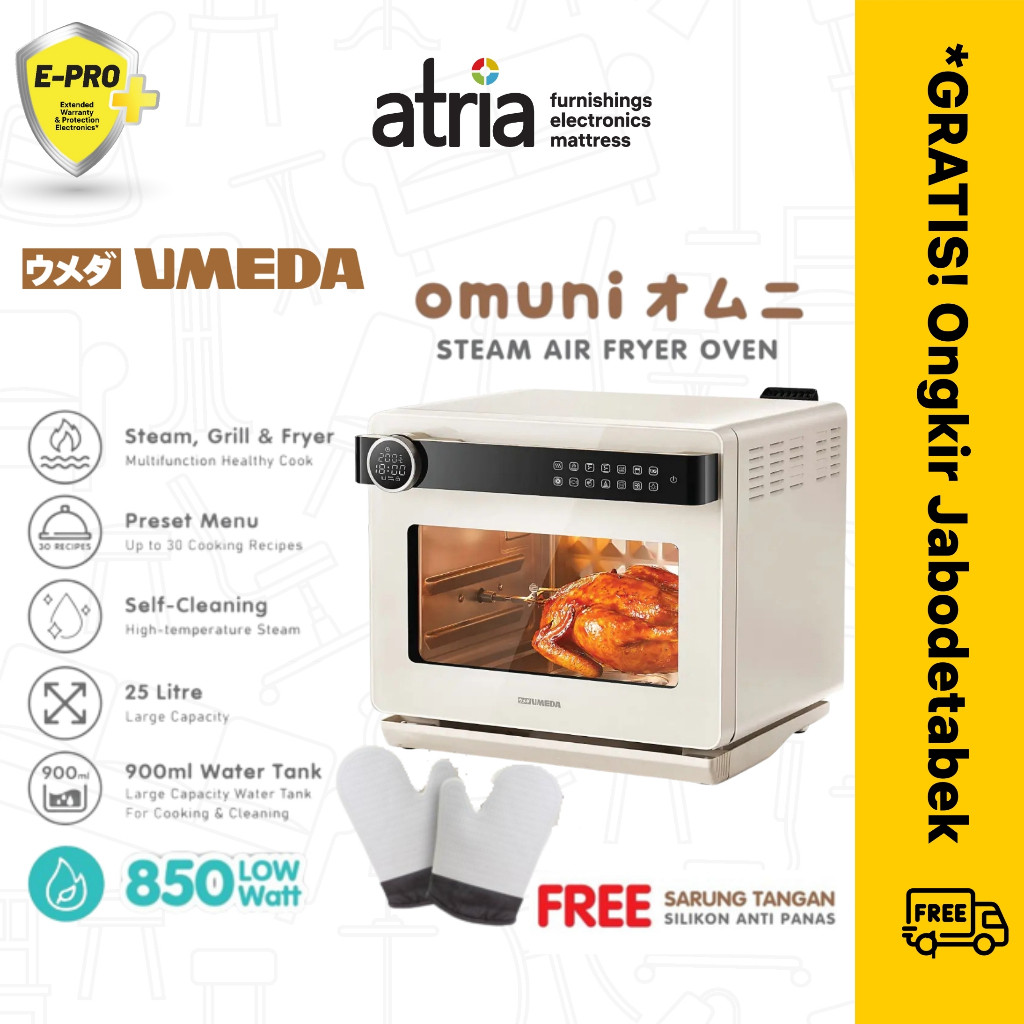 Umeda Omuni Steam Air Fryer Oven 30 IN 1 Oven Listrik Kapasitas 25L