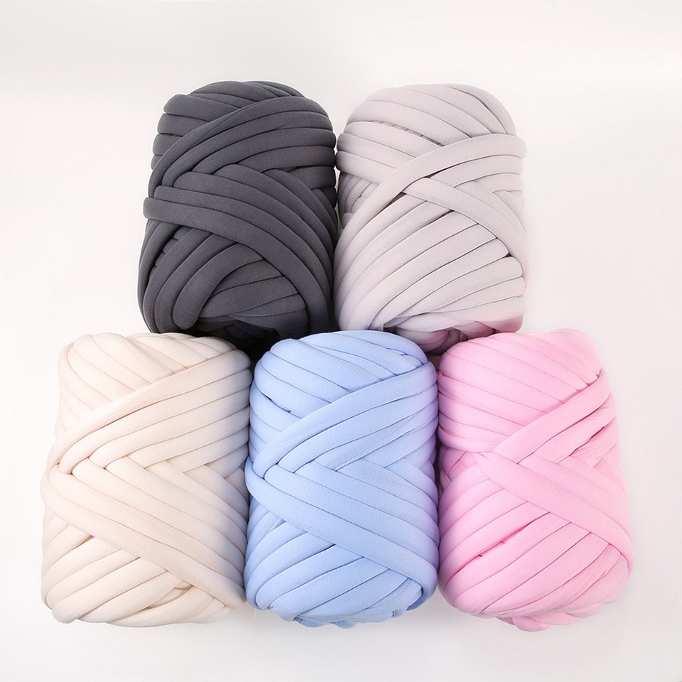 500G Thick Chunky Yarn Cored Cotton Wool Tube Yarn for DIY Blanket Hat Bulky Arm Roving Handwork Kni