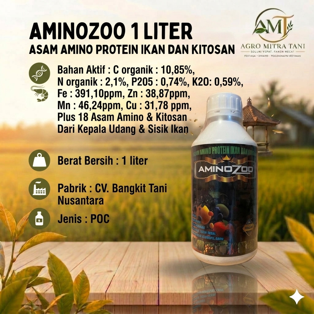 AMINOZOO 1 LITER ASAM AMINO PROTEIN IKAN DAN KITOSAN