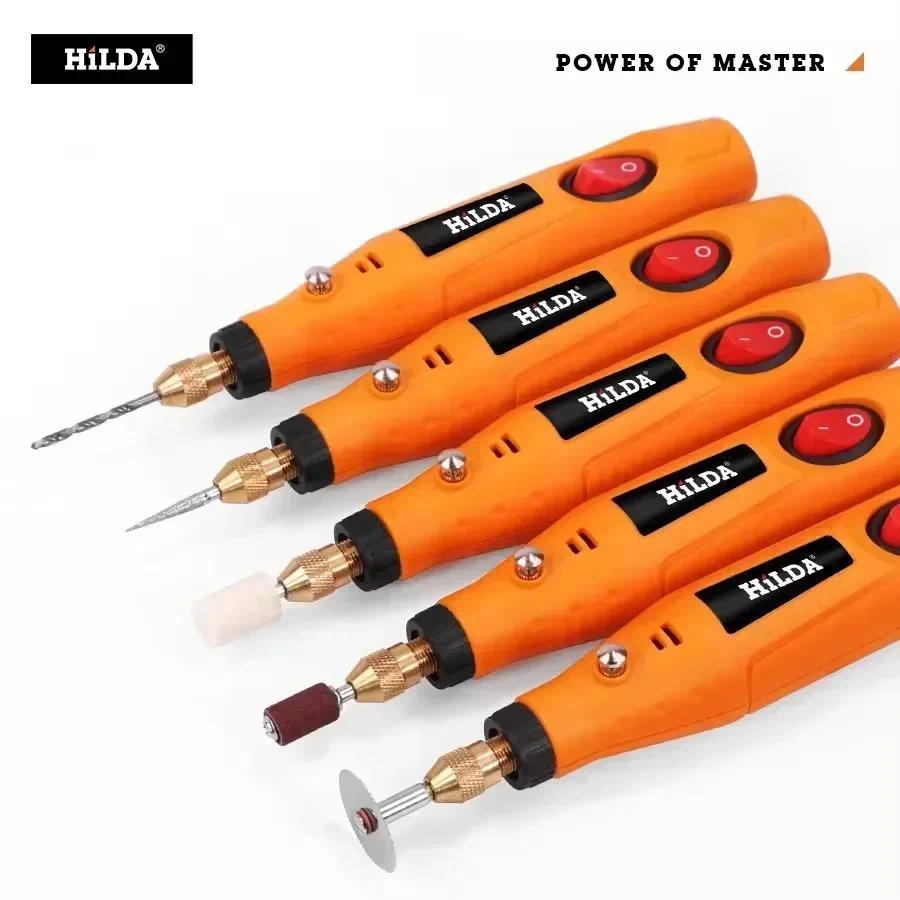 HILDA Electric Mini Drill Grinder Engraving Pen Mini Drill Electric Rotary Tool Grinng Maine Accesso