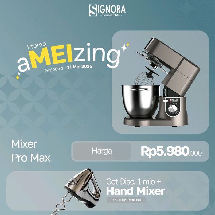 Mixer Promax Signora Promo Berhadiah Hand Mixer Silver