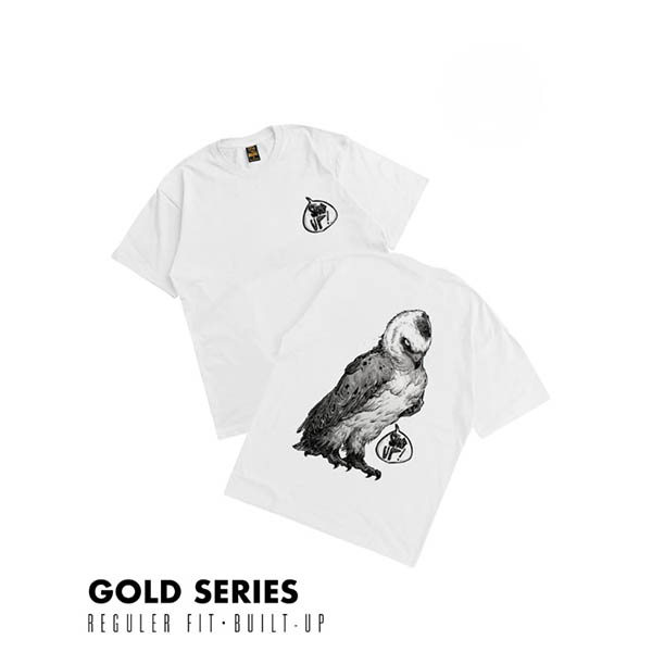 KAOS KATUN COMBED 16s CASUAL LENGAN PENDEK PRIA WANITA PUTIH ORIGINAL DREAMBIRDS | STAND UP