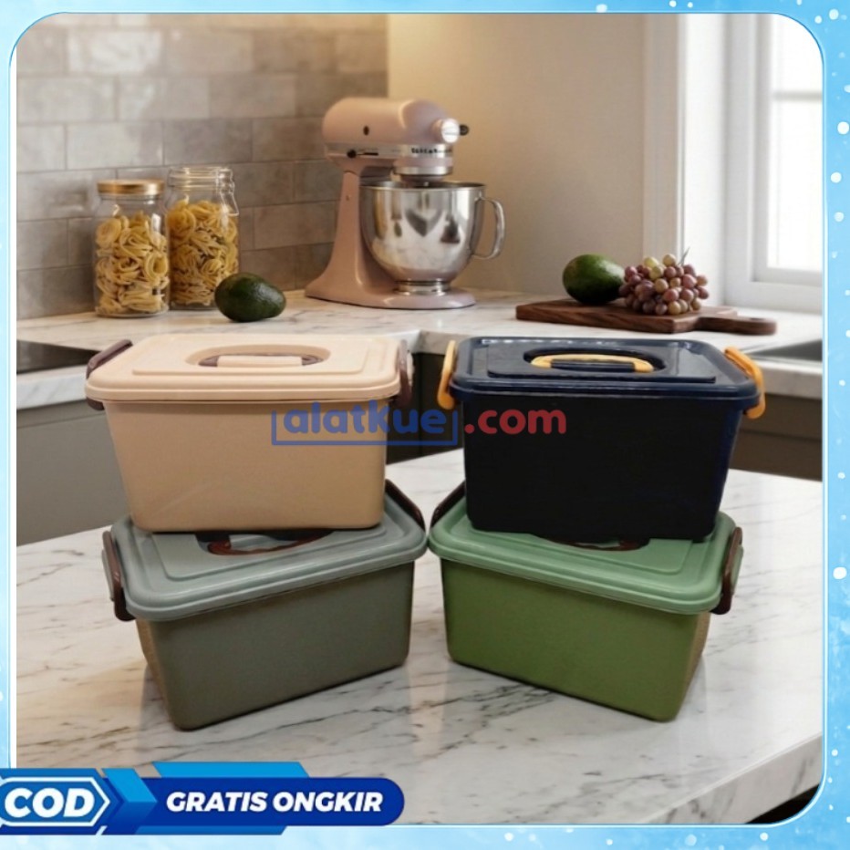 Container Serbaguna Box Container Amanda Plastik Hitam Box Kontainer Mini Storage Box 8L Plastik