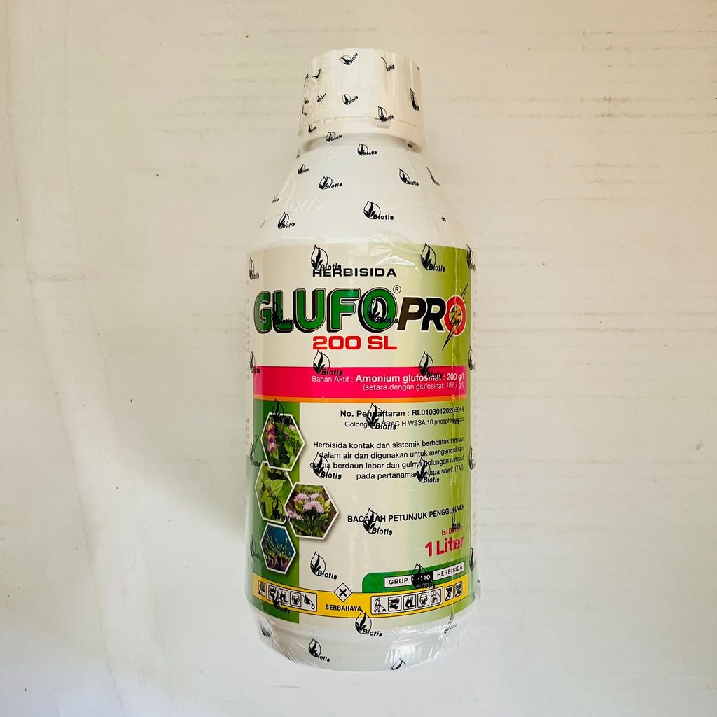 Herbisida kontak sistemik untuk rumput lulangan grinting GLUFO PRO 200SL isi 1 liter dari BIOTIS