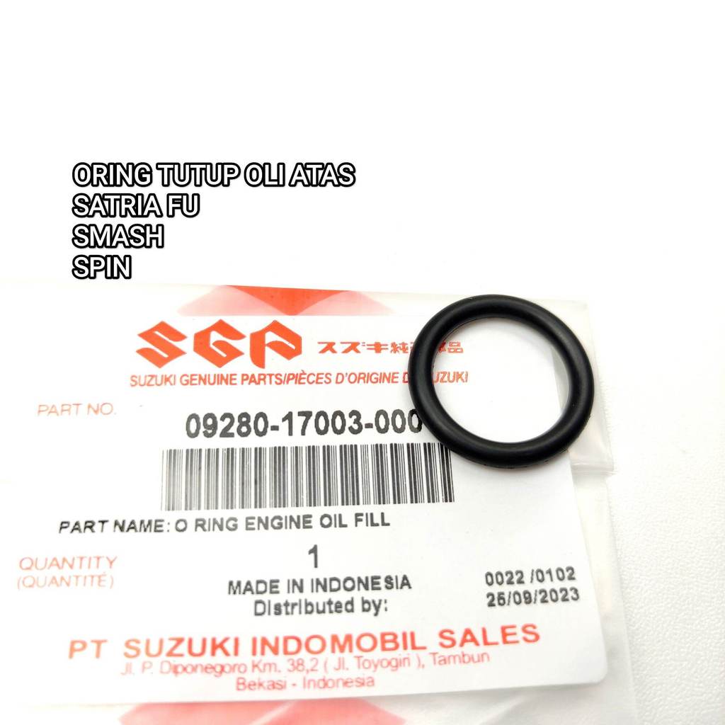 Karet Seal O-Ring Tutup Oli Mesin Atas Satria FU / GSX / Shogun / Smash / Spin / Nex BISA Semua Moto
