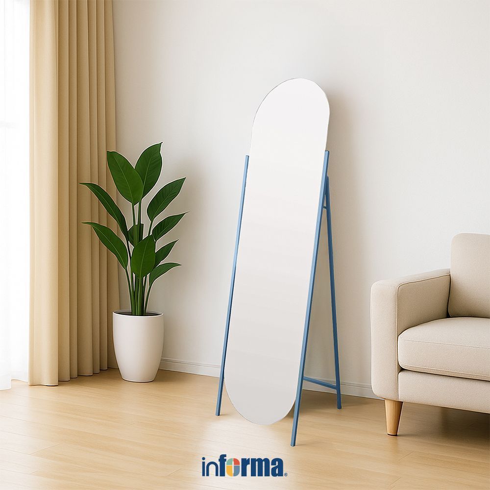 Informa 40x150 cm Cermin Lantai - Biru Standing Mirror Cermin Panjang Cermin Berdiri Floor Mirror
