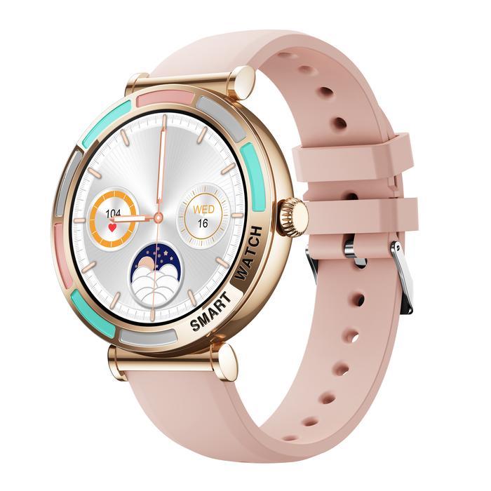 Aolon Lily R3 Jam Tangan Pintar Wanita 41mm Ultra Tipis Panggilan Bluetooth 18K Gold Plating 1.27-in