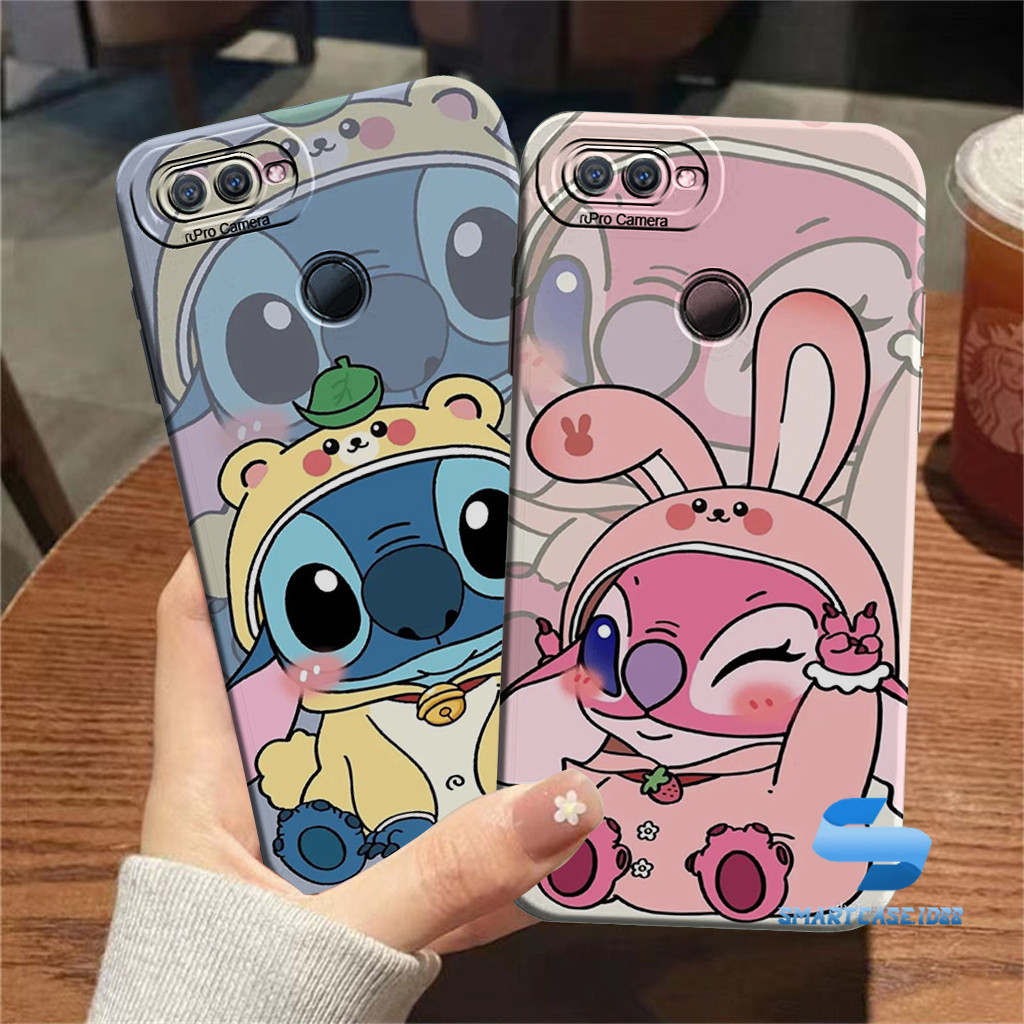 Sillikon Oppo A7 A5S A12 A3S A1K C2 Case Pelindung Camera Motif Stitch