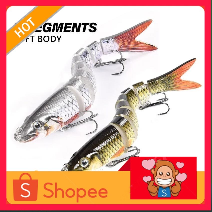 Umpan Casting 3D Wader Jointed Swimbait Fishing Lure 8-Ruas 13,7cm 27gr / Jointed Segmented Fishing 