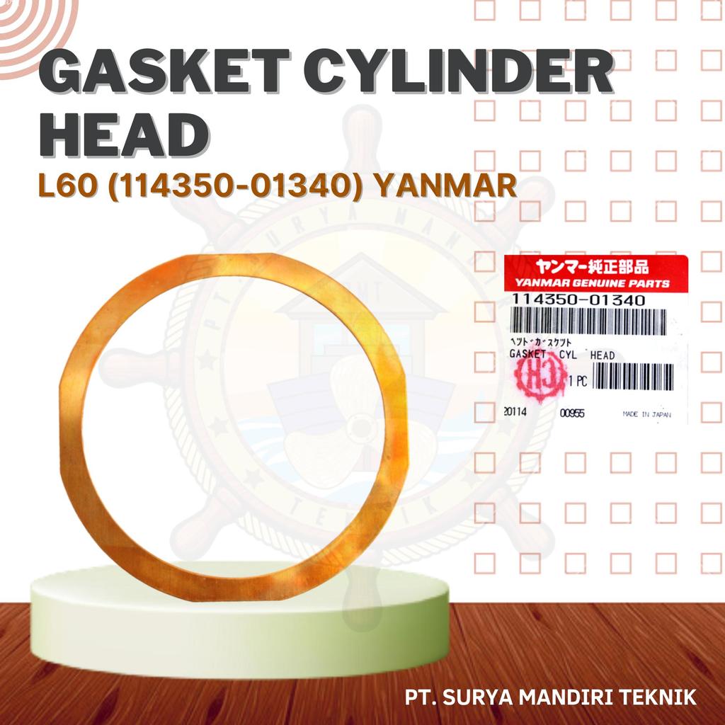 GASKET CYLINDER HEAD L60 114350-01340 YANMAR ASLI GENUINE