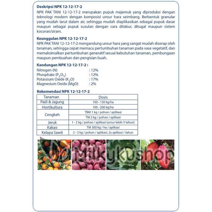 PUPUK PAK TANI NPK 12 12 17 2 ISI 25 KG KP VIA GOSEND GRAB