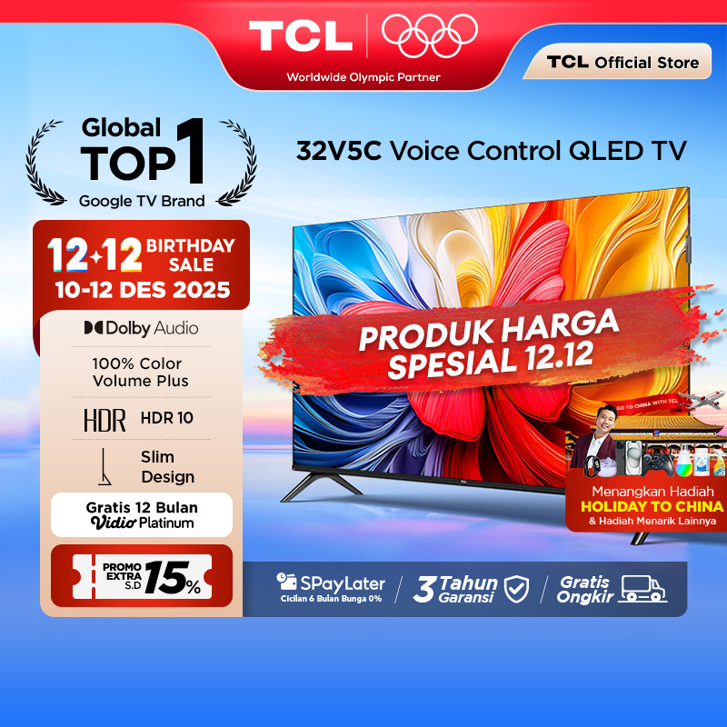 TCL Ultimate QLED FHD TV 32 inch V5C - HDR 10 - Dolby Audio - Google Play/Netflix/Youtube/Disney+Hot