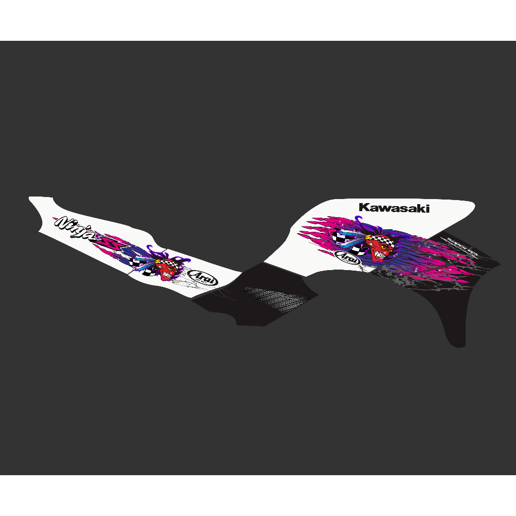 striping stiker ninja ss custom transparan arai rusell